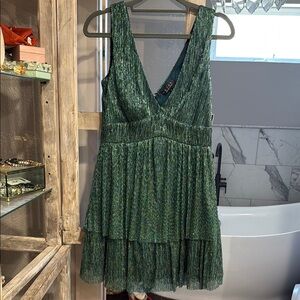 Trixxi Green Ruffled Tiered Sundress